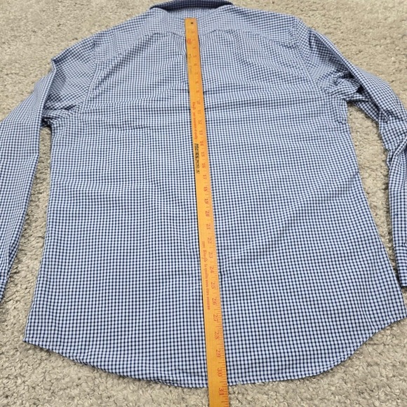 Ministry of Supply Shirt Mens XL Blue Plaid Button Up Long Sleeve Vented Office‎ - Picture 11 of 13